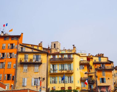 Grasse, Fransa - Ekim 2017: Mimari Grasse kasaba Güney Fransa'da. Grasse onun parfüm endüstrisi için ünlüdür. Şehir XI yüzyılda kuruldu.