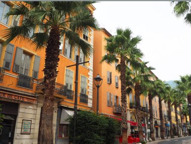 Grasse, Fransa - Ekim 2017: Mimari Grasse kasaba Güney Fransa'da. Grasse onun parfüm endüstrisi için ünlüdür. Şehir XI yüzyılda kuruldu.