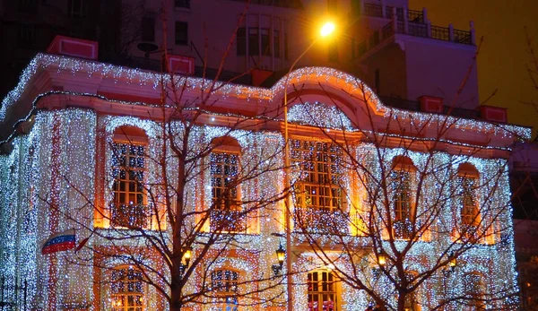 Moscow Oroszország 2018 Január Karácsonyi Dekoráció Moszkva Utcáin Ünnepélyesen Díszített — Stock Fotó