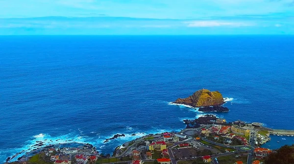 Porto Village View Moniz Lav Rock Havuz Madeira Adası Portekiz — Stok fotoğraf