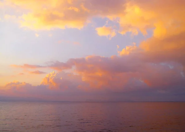 Красный Желтый Закат Море — стоковое фото