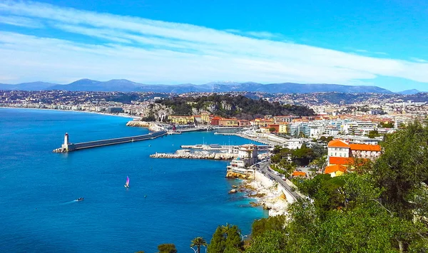 Blick Auf Schöne Mediterrane Ferienanlage Cote Azur Frankreich lizenzfreie Stockbilder