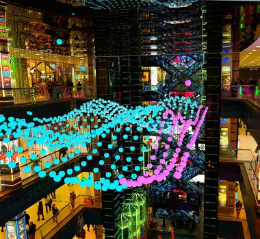 Moskova, Rusya, Ocak 2019: Moskova alışveriş merkezi Avrupa alışveriş, tatil, yeni yıl merkezi tasarımı. Noel için hazırlık