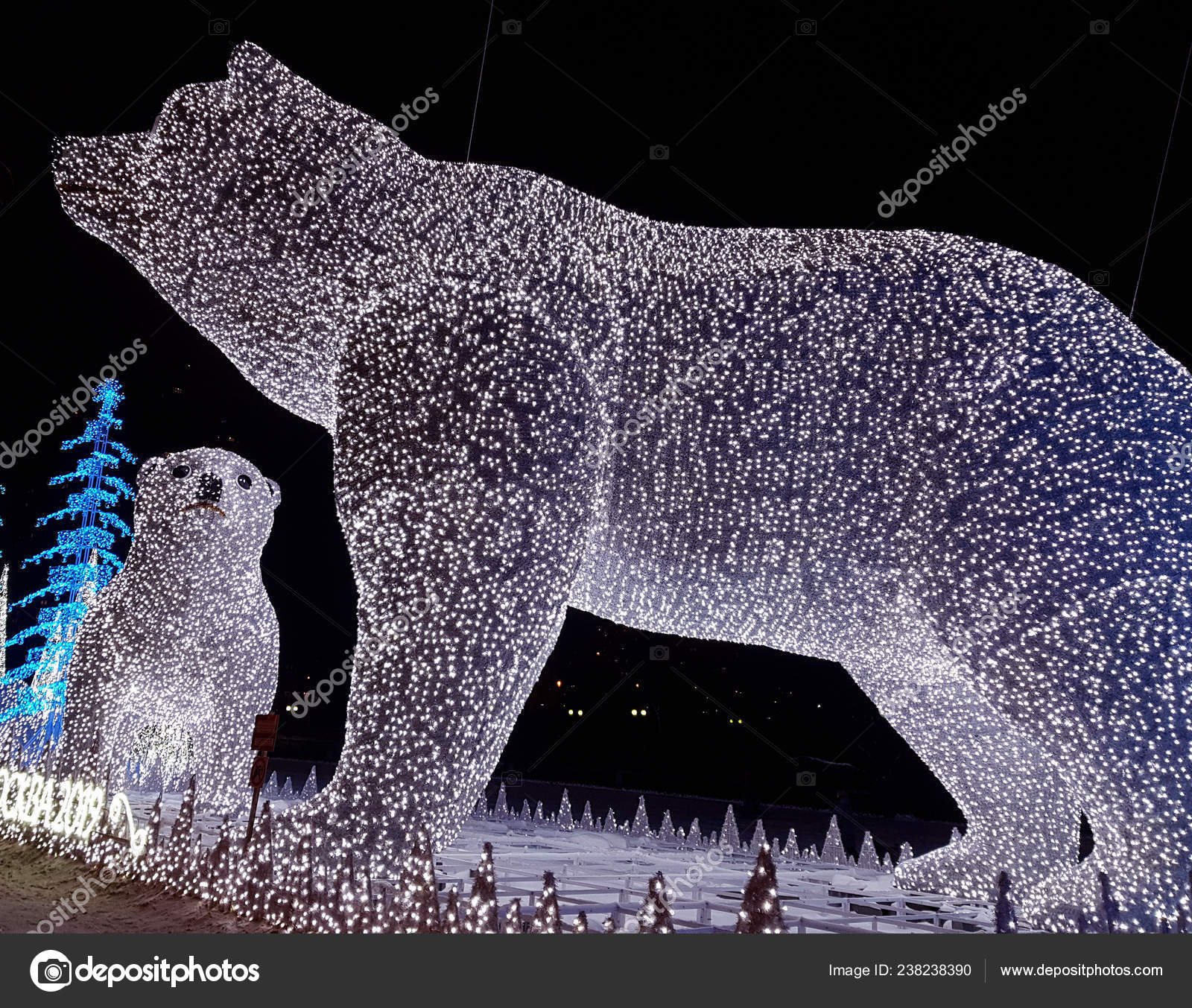 Russia Moscow January 2019 Installation Decoration Christmas