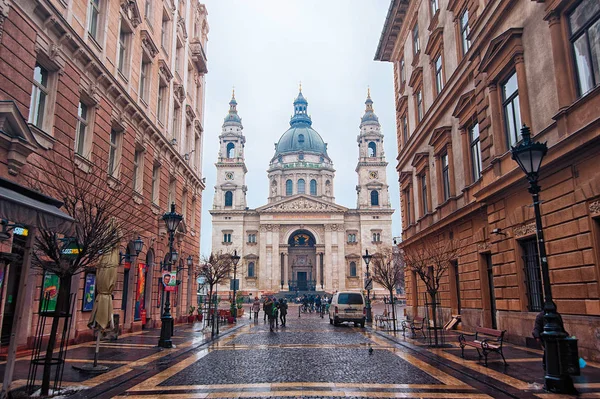 Базиліка Святого Стефана Угорщини Хмарний Погоду — стокове фото