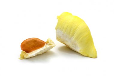 Beyaz arka plan üzerinde meyve izole durian kral