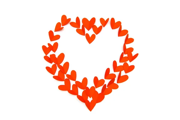 Conceito Dia Dos Namorados Papel Vermelho Forma Coração Como Fundo — Fotografia de Stock