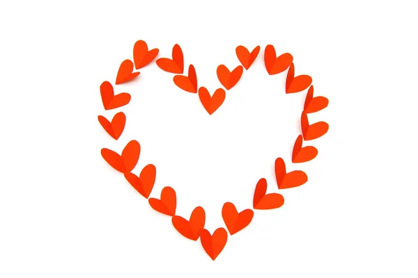 Valentinstag Konzept Rotes Papier Herzform Als Hintergrund — Stockfoto