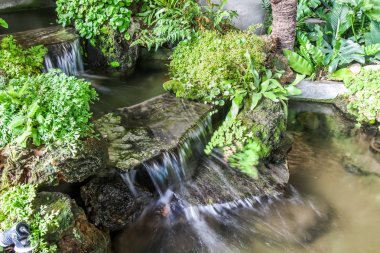 Bahçedeki küçük şelale kapatın