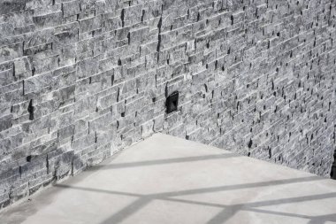 Duvar ile taş merdiven closeup kenarı