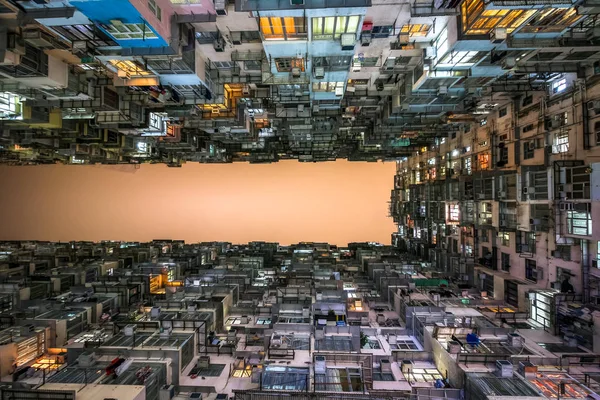 Low Angle View Crowded Residential Towers Old Community Quarry Bay — Stock Photo, Image