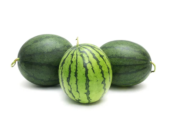 Vattenmelon Mogen Och Välsmakande Isolerad Vit Bakgrund — Stockfoto