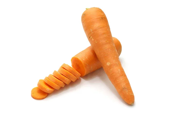 Изолированная Морковь Нарезанная Белом Фоне — стоковое фото