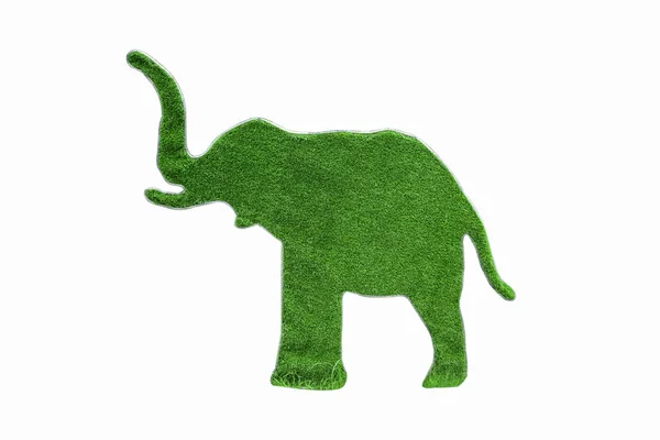 Isolert Gress Elefantform Hvit Bakgrunn – stockfoto