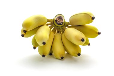 Beyaz arka planda izole Lezzetli muz Demet