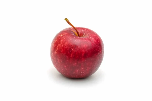 Izolované Červené Jablko Nakrájené Bílé Pozadí Stock Snímky