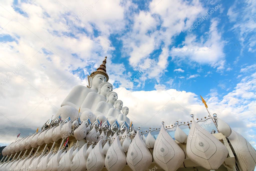 White buddha statue,Wat Phra That Pha Son Kaew Temple at Khao Khor