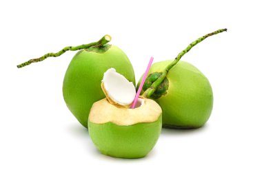 Hindistan cevizi Olgun ve lezzetli beyaz arka plan izole