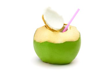 Hindistan cevizi Olgun ve lezzetli beyaz arka plan izole