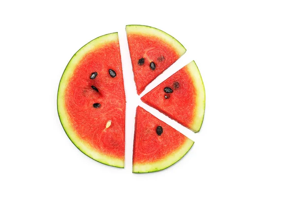 Watermelon Ripe Tasty Isolated White Background — Stock Photo, Image