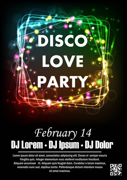 Disco night party vector poster template with shining background Royalty Free Stock Vectors