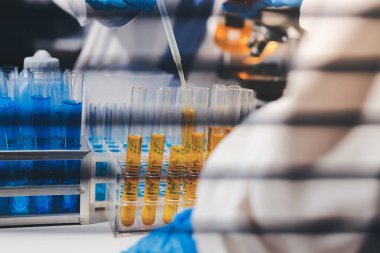 Klinik laboratuvarında çalışan araştırmacılar.