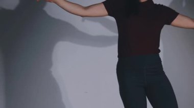 legs of a young woman in the gym.