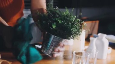 close up of florist hands holding bouquet