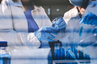 Klinik laboratuvarında çalışan araştırmacılar.