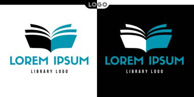 Modern Eğitim ve Bilgi Markalaşması için Yaratıcı Kütüphane Logosu Vektör Tasarımı İllüstrasyonu