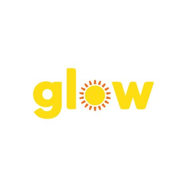 Parlak sarı logo tasarımı. Üzerinde 