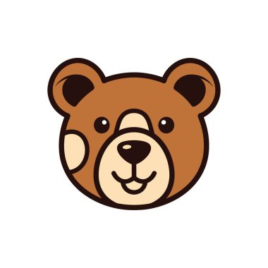 Sevimli oyuncak ayı başı grafik tasarımı, çocuk ürünleri ya da markalaşma için mükemmel..