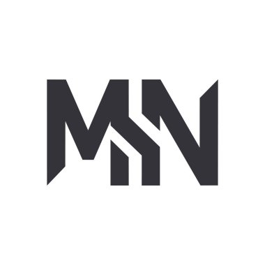 M ve N harflerinin birleştiği modern logo tasarımı.