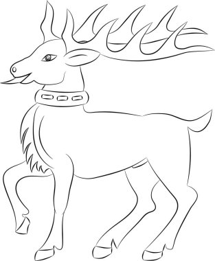 Beyaz arka plan üzerinde izole karikatür geyik dağılımı