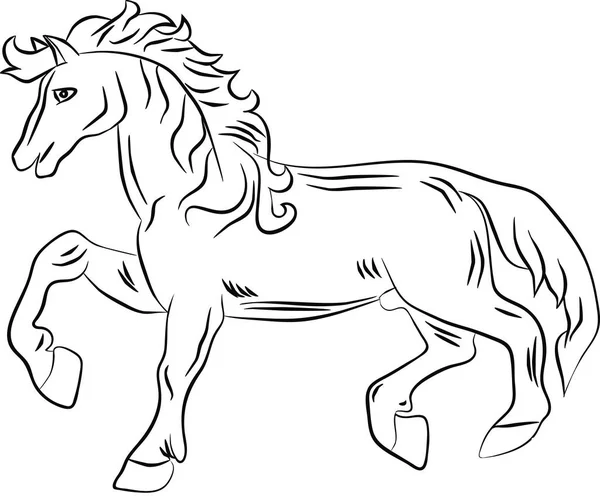 Silhouette Horse Raised Leg White Background — Stock Vector