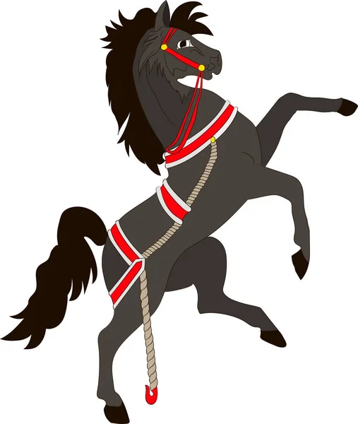 Färgade Stegrande Häst Vit Bakgrund — Stock vektor