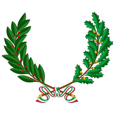 Laurel and oak branches clipart