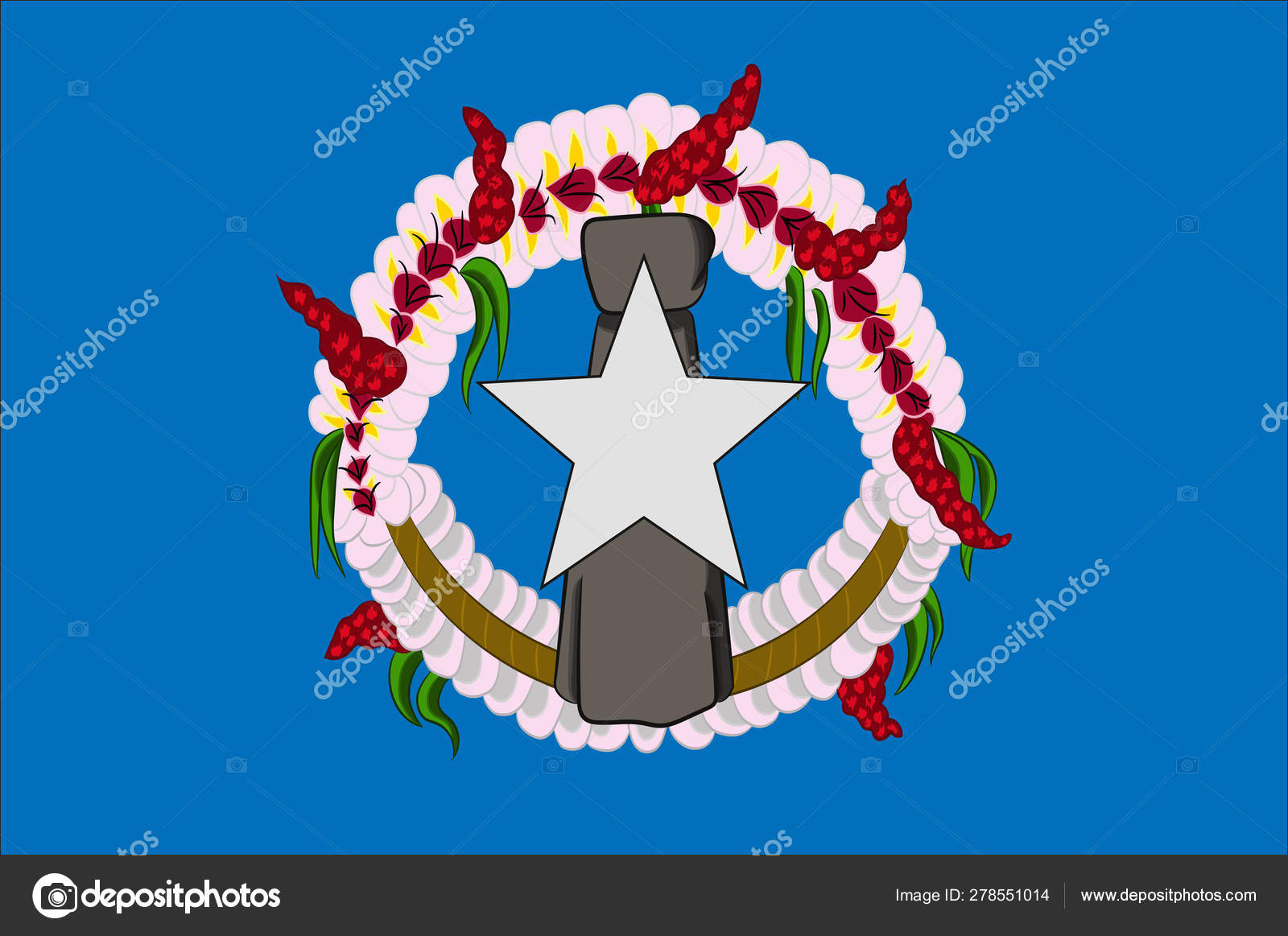 북 마리아나 제도 (미국), 사이판-미크로네시아의 국기 스톡 벡터 - ©dique.bk.ru 278551014