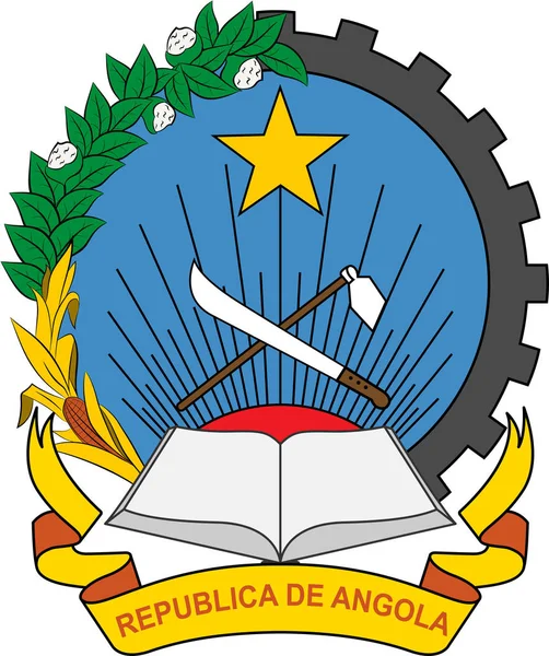 Vapensköld av Republiken Angola — Stock vektor