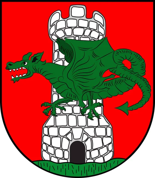 Escudo de armas de Klagenfurt en Carintia de Austria — Archivo Imágenes Vectoriales