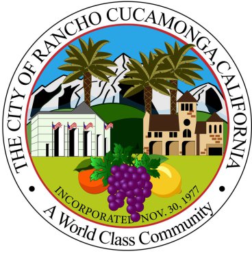 Coat of arms of Rancho Cucamonga in San Bernardino County of Cal clipart