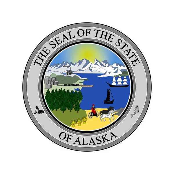 Coat of arms of Alaska, USA — Stock Vector