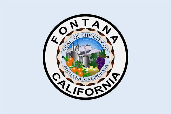 カリフォルニア州フォンタナの国旗, アメリカ合衆国 — ストックベクタ