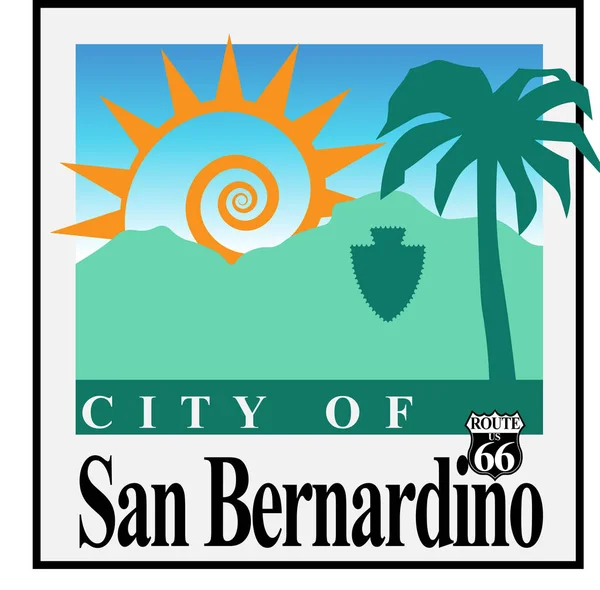 Escudo de San Bernardino en California, Estados Unidos — Vector de stock