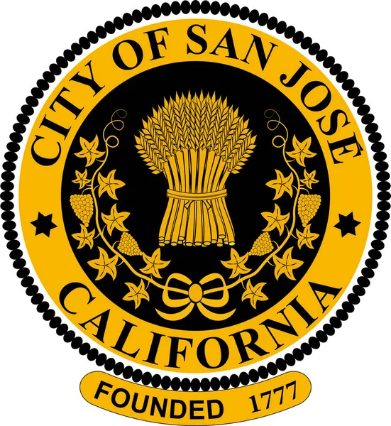 Escudo de armas de San José en Santa Clara de California, United St — Archivo Imágenes Vectoriales