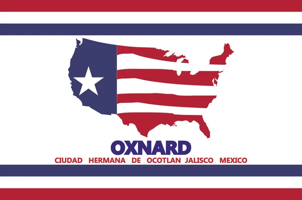 Flagge von Oxnard in Kalifornien, Vereinigte Staaten — Stockvektor