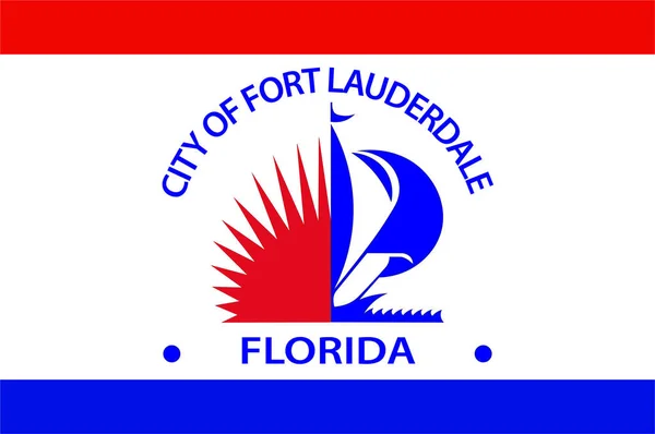 Drapeau de Fort Lauderdale en Floride des États-Unis — Image vectorielle