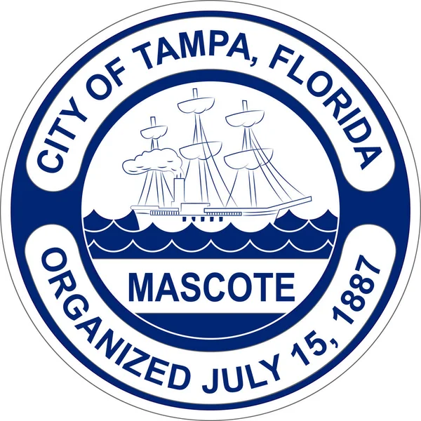 Escudo de armas de Tampa en Florida de Estados Unidos — Vector de stock