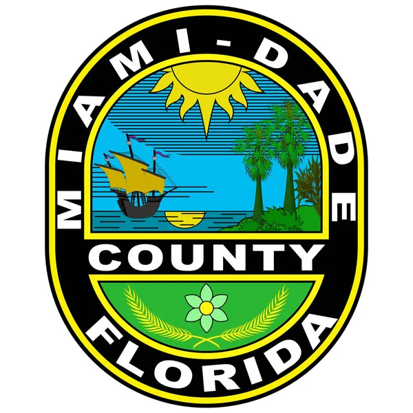 Escudo de armas del Condado de Miami-Dade en Florida, EE.UU. — Vector de stock