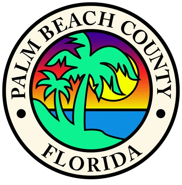 Escudo de armas del Condado de Palm Beach en Florida, EE.UU. — Vector de stock